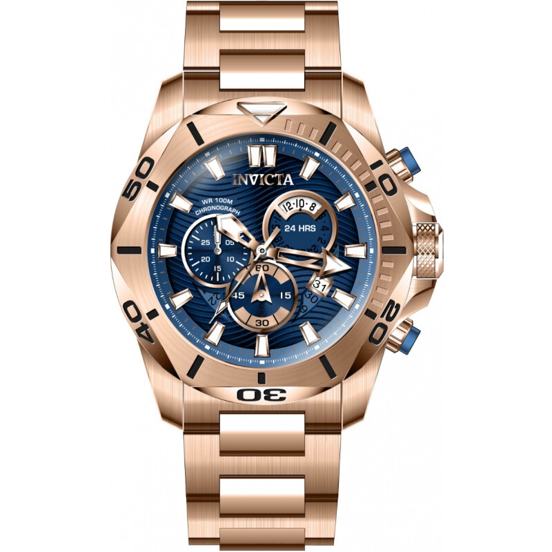 Invicta Rose Gold Watch with Blue Dial and Chronograph Invicta 37179 Pro Diver Quartz Chronograph Blue & Rose Gold  main image 4