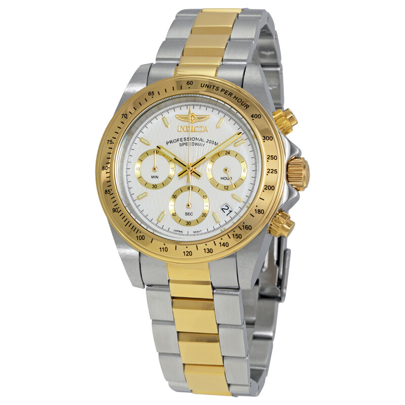 SALE‼️【新品】2★STAR  ホワイト/イエロー 40 イタリア製 Invicta Speedway Chronograph White Dial Men's Watch 9212