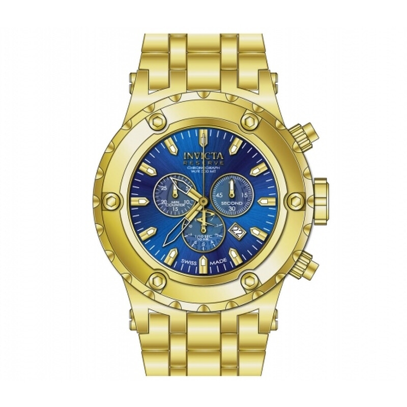 Invicta Subaqua Chronograph Blue Dial Gold-tone PVD Stainless
