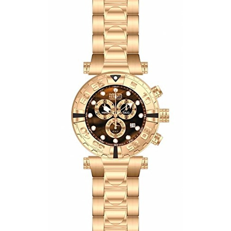 Invicta Subaqua Chronograph Brown Dial Gold-plated Men's Watch