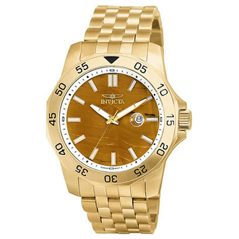 Invicta Tiger Eye Stone Dial Stainless Steel Men's Watch 0103