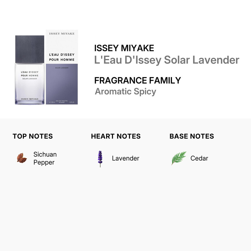 Issey Miyake Men's L'Eau D'Issey Solar Lavender EDT Spray 3.4 oz Fragrances 3423222106225