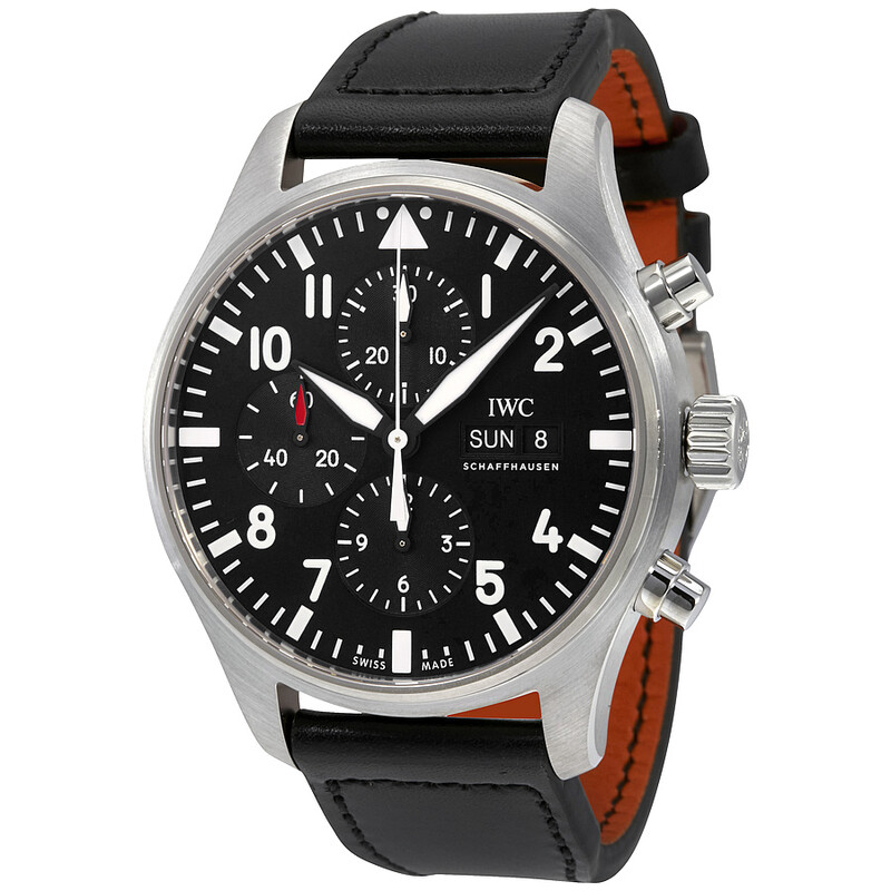 IWC パイロットウォッチ クロノグラフ デイデイト IW377709 IWC Pilot Black Automatic Chronograph Men's Watch IW377709