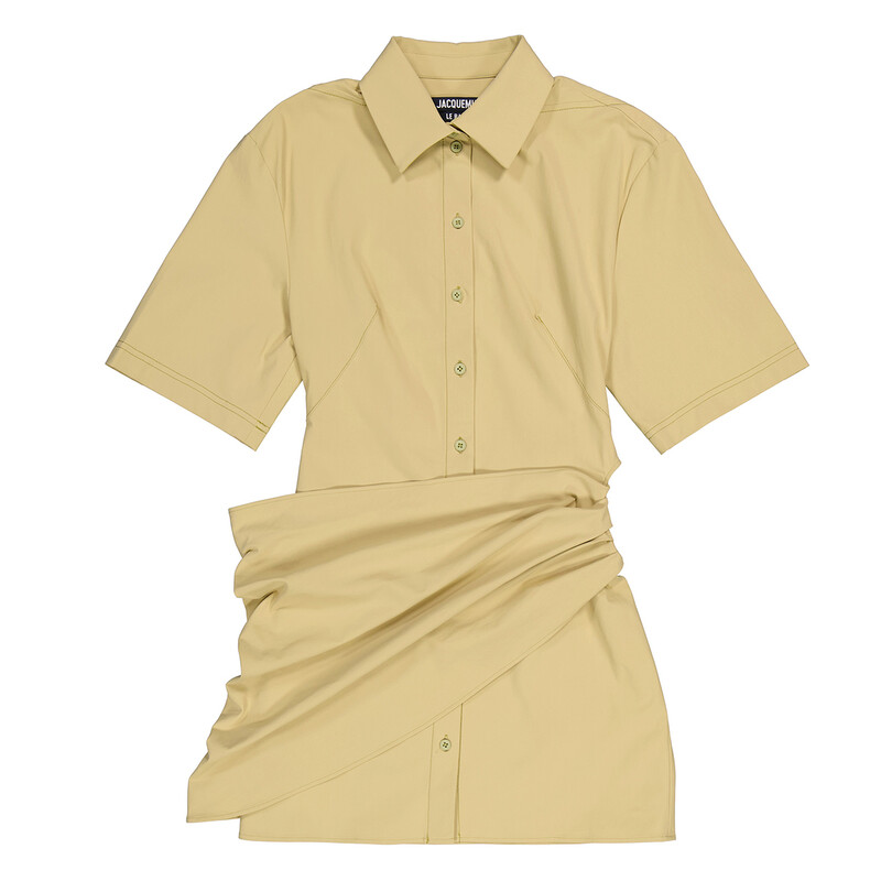 Jacquemus Ladies Light Khaki The Robe Shirt Dress, Brand Size 34 (US Size  0) 231DR053 1084 530 - Clothing - Jomashop