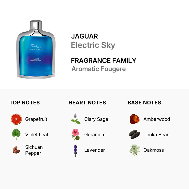 Jaguar Men's Electric Sky EDT Spray 3.4 oz Fragrances