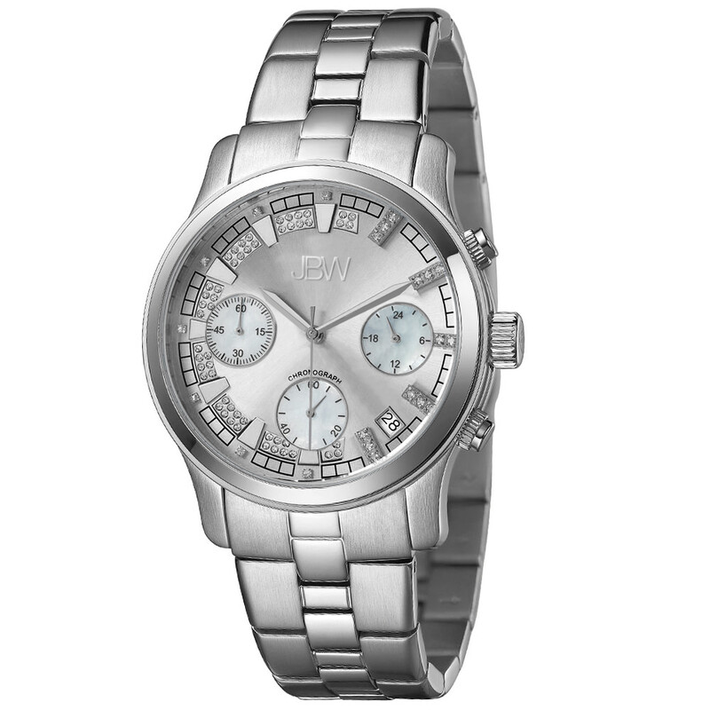 JBW Muse Chronograph Quartz Diamond Silver Dial Unisex Watch JB