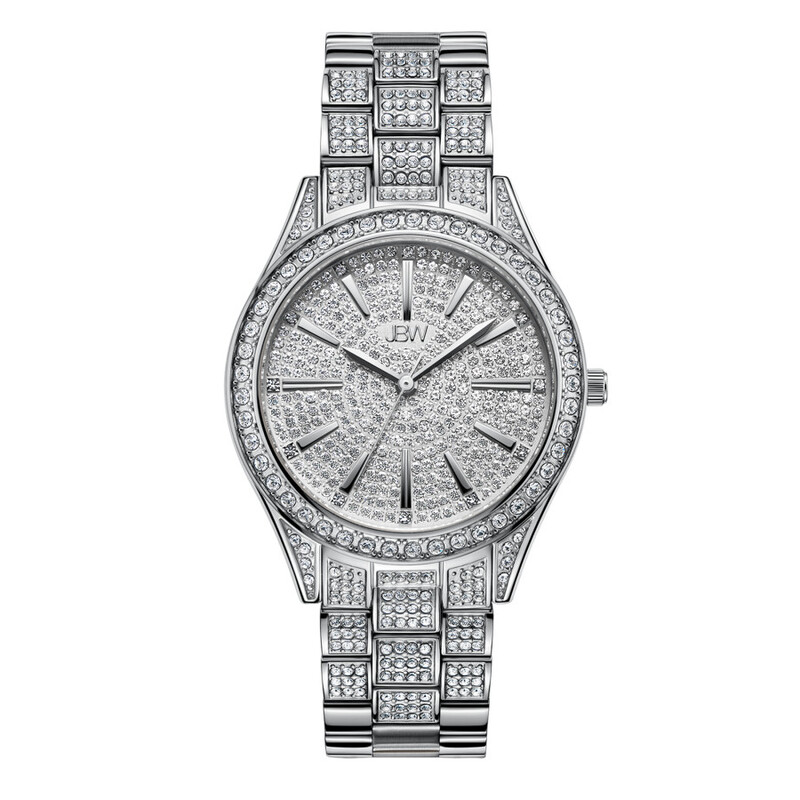 JBW Cristal 34 Quartz Diamond Silver Dial Ladies Watch J6383C
