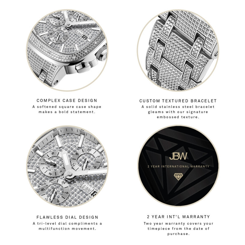 JBW Heist Quartz Diamond Silver Dial Men display picture 2