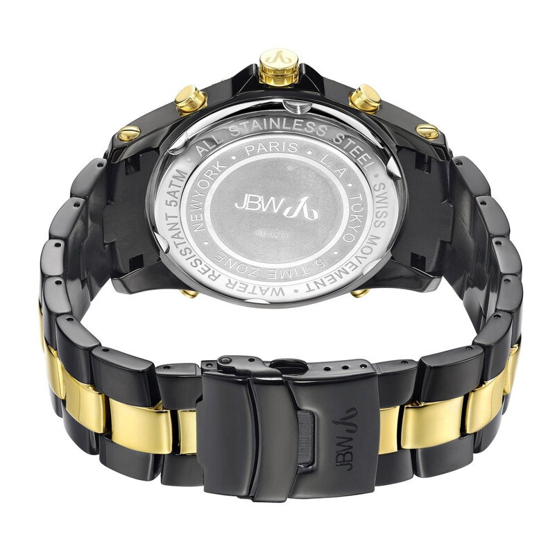 JBW Jet Setter Champagne Crystal Pave Dial Men's Watch JB-6213-D