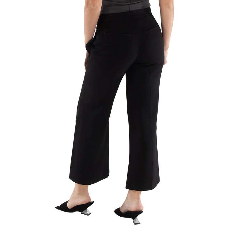 Jil Sander Ladies Black Cropped Wide-Leg Trousers, Brand Size 34