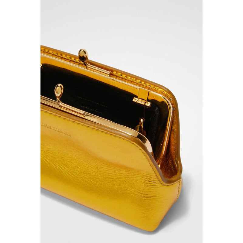 Jil Sander Women'S Giallo Scuro Leather Shoulder Bag