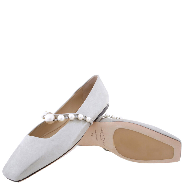 Jimmy Choo Ade Pearl Embellished Flats, Brand Size 34 ( US Size 4