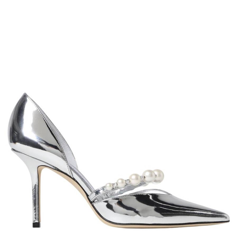 Jimmy Choo Aurelie 65 Metallic Leather Pumps, Brand Size 34 ( US
