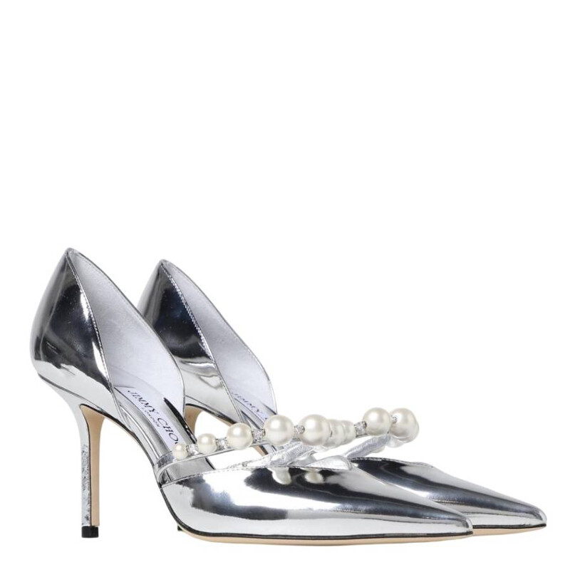Jimmy Choo Aurelie 65 Metallic Leather Pumps, Brand Size 34 ( US