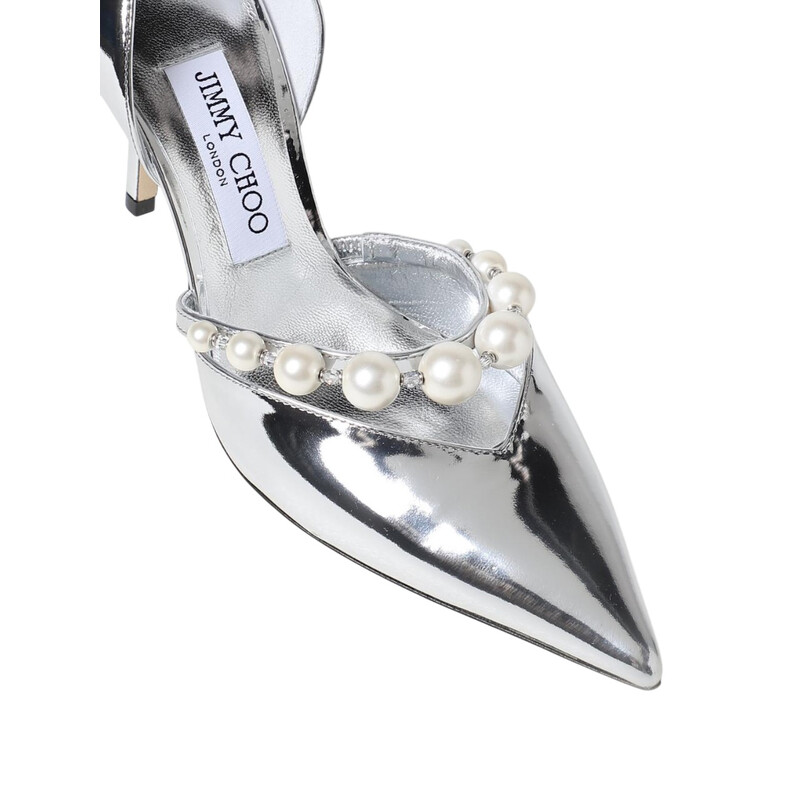 Jimmy Choo Aurelie 65 Metallic Leather Pumps, Brand Size 34 ( US