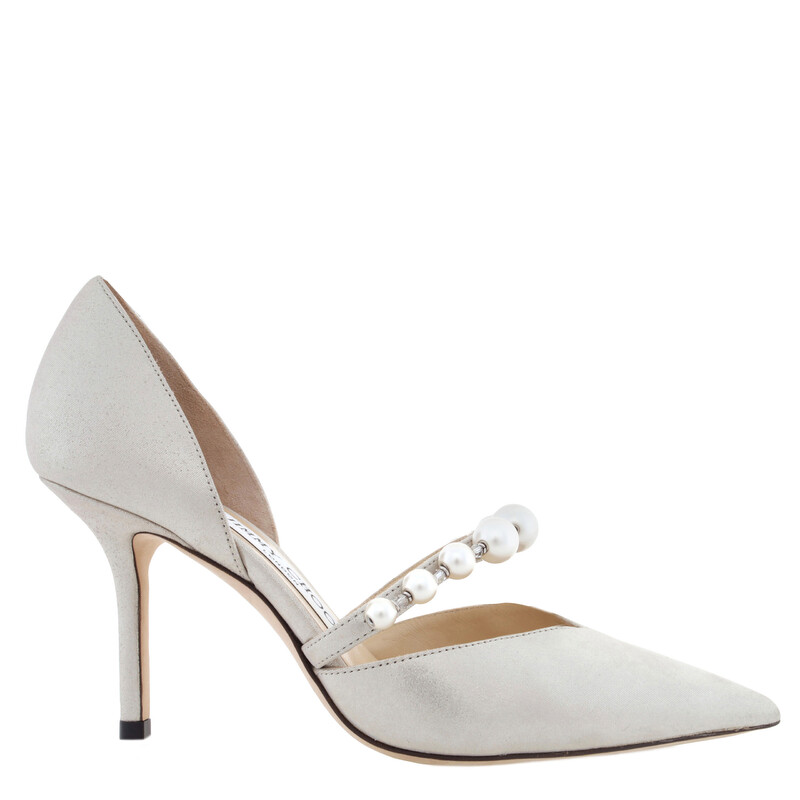 Jimmy Choo Aurelie 85 Pointed Pumps With Pearl Embellishment
