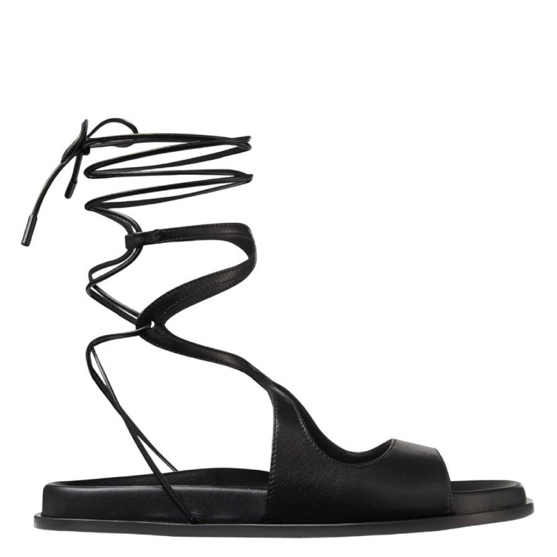 Jimmy Choo Azure Nappa Leather Flat Sandals, Brand Size 36 ( US