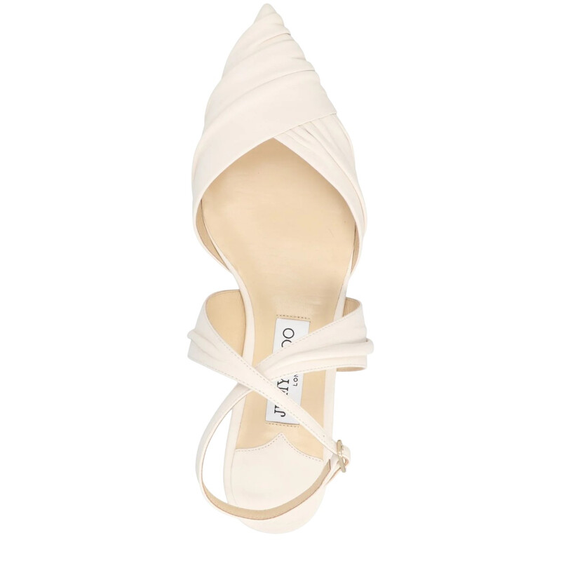 Jimmy Choo Basil Crossover Leather Slingback Flats, Brand Size 35