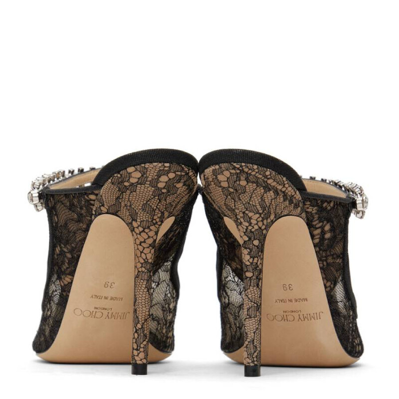 Jimmy Choo Bing 100 Embellished Mesh High Heel Mules, Brand Size