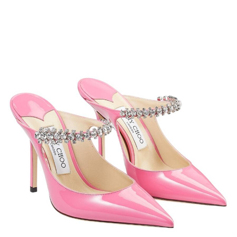 Jimmy Choo Bing 100 Patent Leather Mules, Brand Size 34.5 ( US