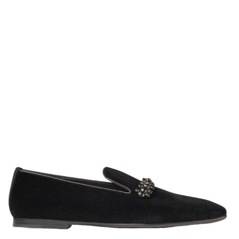 Jimmy Choo Bing Crystal-Embellished Velvet Loafers, Brand Size