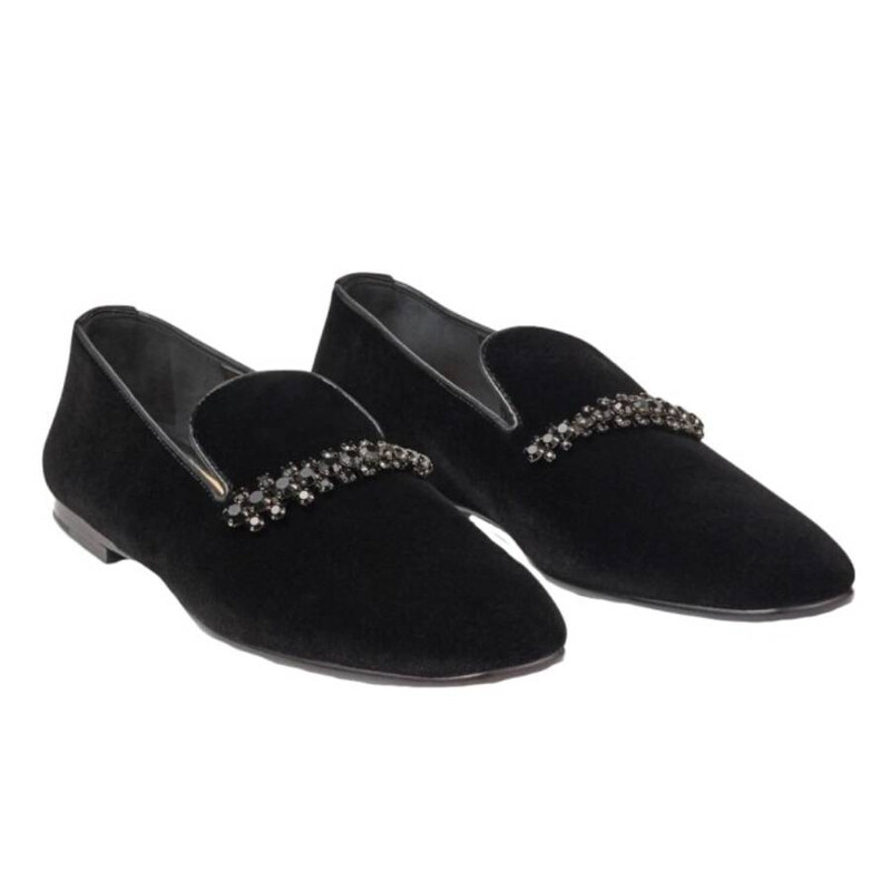 Jimmy Choo Bing Crystal-Embellished Velvet Loafers, Brand Size