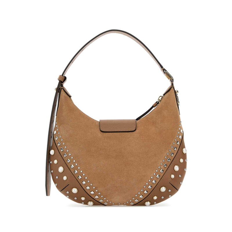 Jimmy Choo Biscuit Suede Bar Shoulder Bag BARHOBOSFRUTOIVSHGO