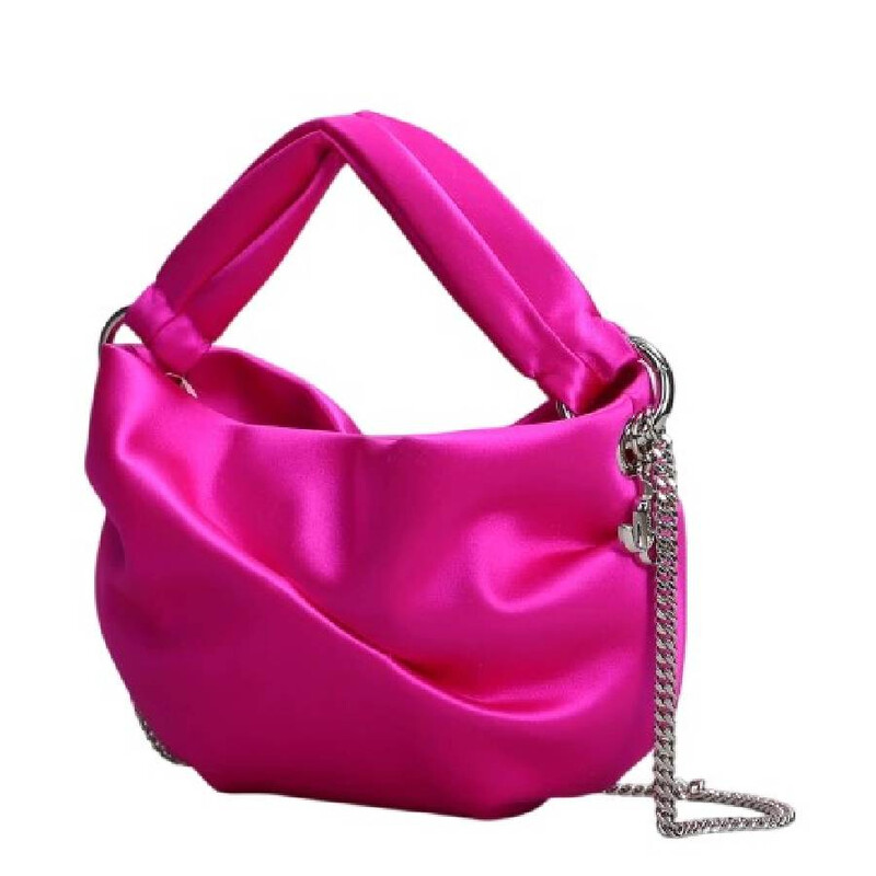 Jimmy Choo Bonny Pink Satin Top Handle Bag 221BONNY SAT FUCHSIA