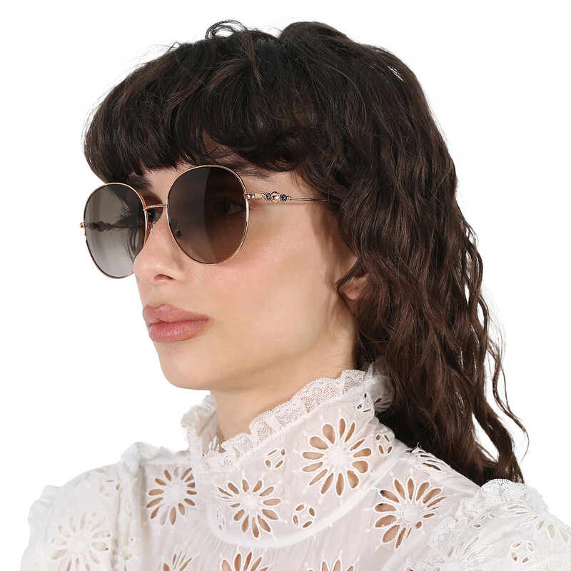 Jimmy Choo Birdies Round Gradient Brown Lens Women\'s Sunglasses Jimmy Choo Brown Round Ladies Sunglasses BIRDIE/S 006J/HA 60  main image 2