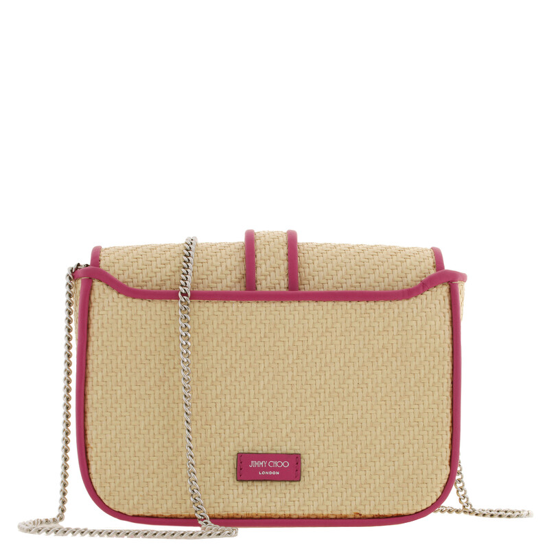 Jimmy Choo Cheri Raffia and Leather Crossbody 239CHERI CROSSBODY