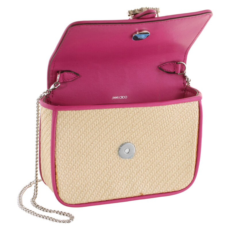 Jimmy Choo Cheri Raffia and Leather Crossbody 239CHERI CROSSBODY