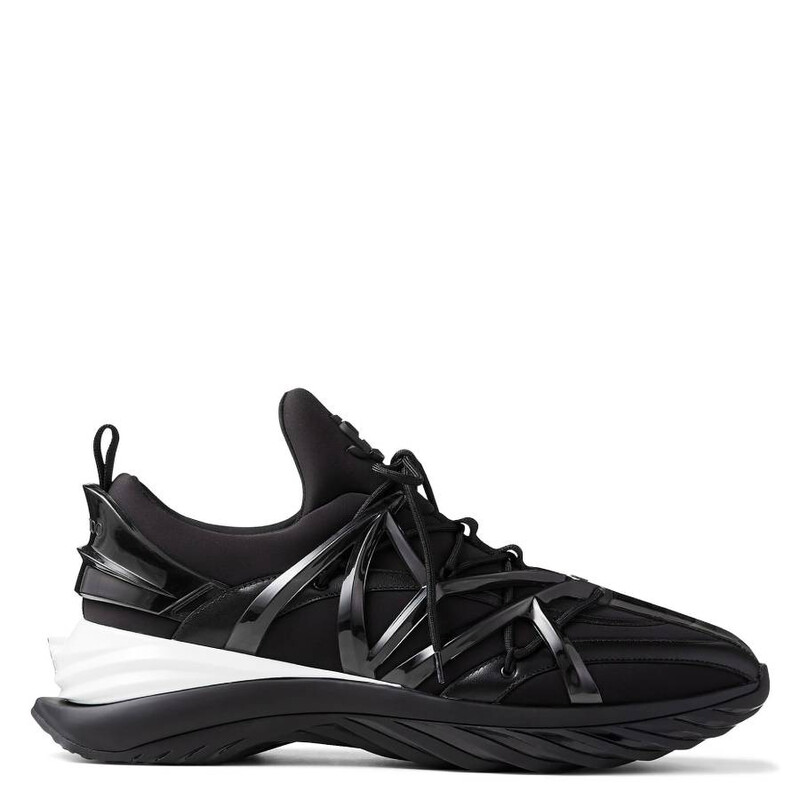 Jimmy Choo Cosmos/M Neoprene and Leather Trainers, Brand Size 44