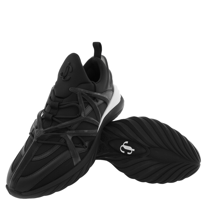 Jimmy Choo Cosmos/M Neoprene and Leather Trainers, Brand Size 44