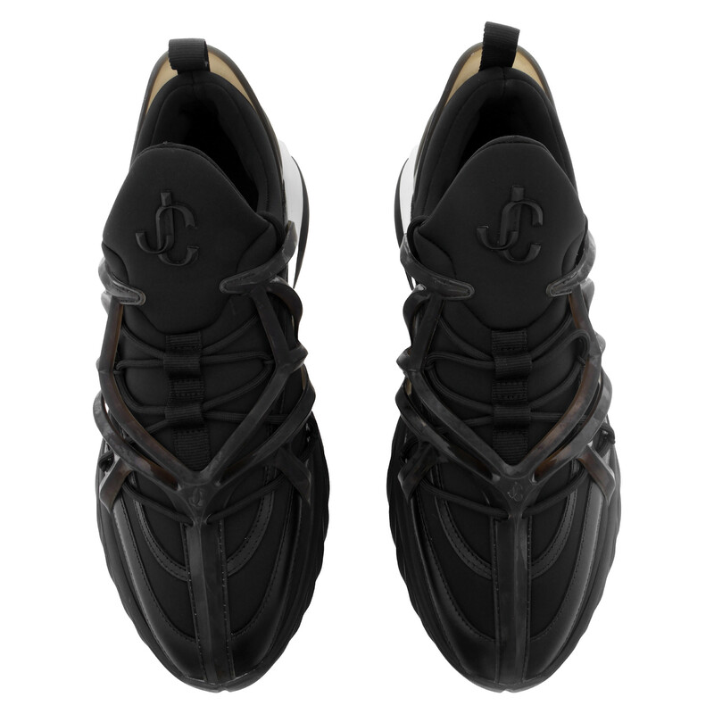 Jimmy Choo Cosmos/M Neoprene and Leather Trainers, Brand Size 44