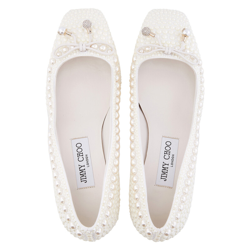 Jimmy Choo Elme 45 Pearl Embellished Pumps, Brand Size 35 ( US