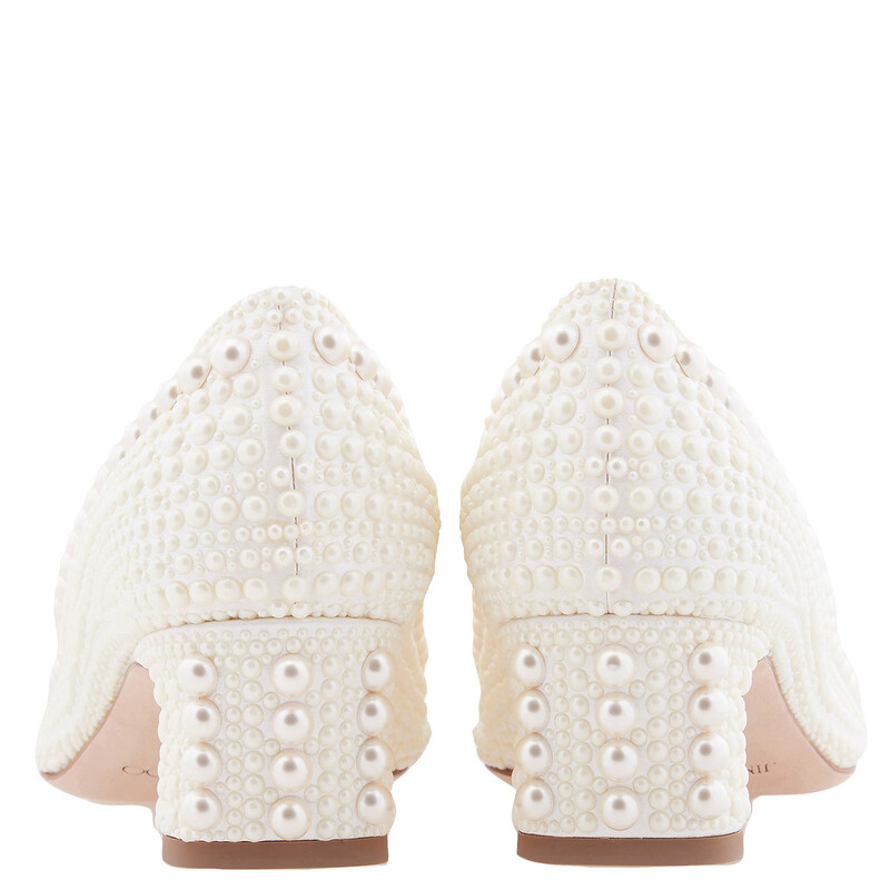 Jimmy Choo Elme 45 Pearl Embellished Pumps, Brand Size 35 ( US