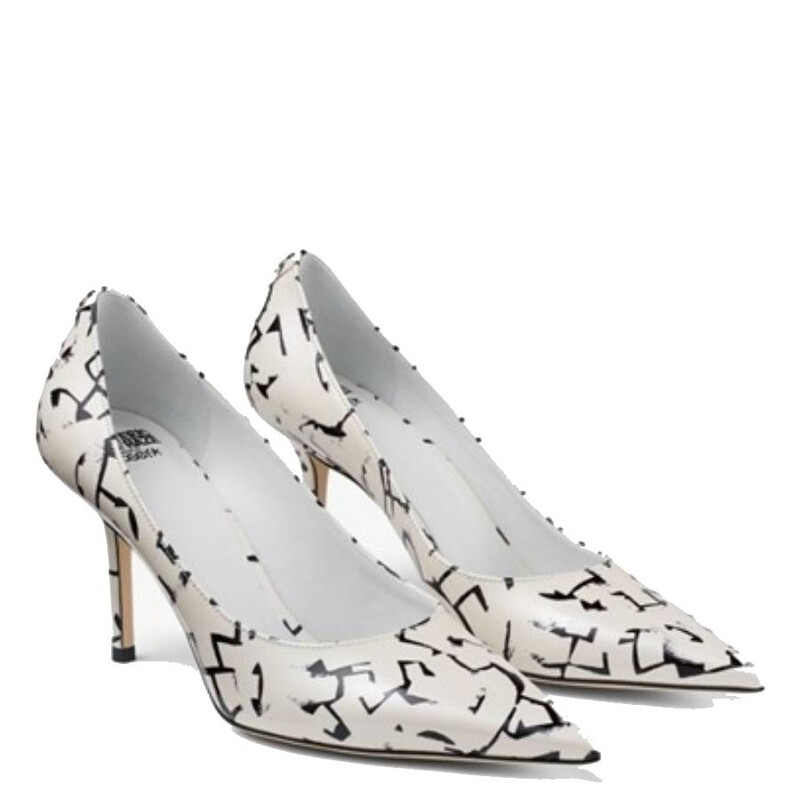 Jimmy Choo Eric Haze Artwork Printed Leather Pumps, Brand Size 35