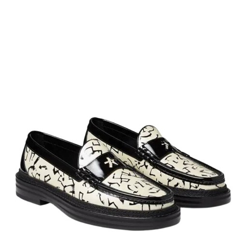 ジミーチュウ JC / ERIC HAZE EZRA/M レザー切替グラフィックローファー メンズ 45 Jimmy Choo Eric Haze Ezra / M Artwork Loafers, Brand Size 41.5