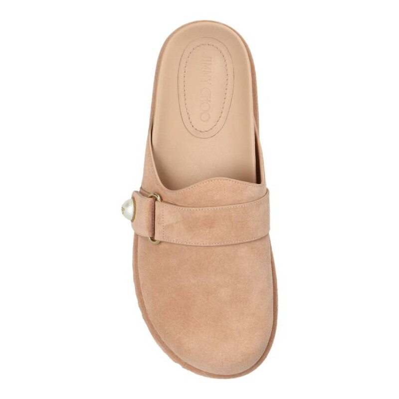 Jimmy Choo Fayence Suede Pearly Mules, Brand Size 36 ( US Size 6