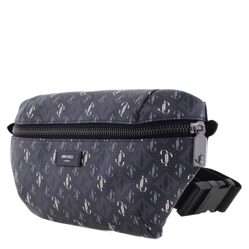 JIMMY CHOO スパンコール ボディバッグ FINSLEY Blue Jimmy Choo Finsley JC Print Belt Bag 232FINSLEY XPO SMOKE/SAGE MIX