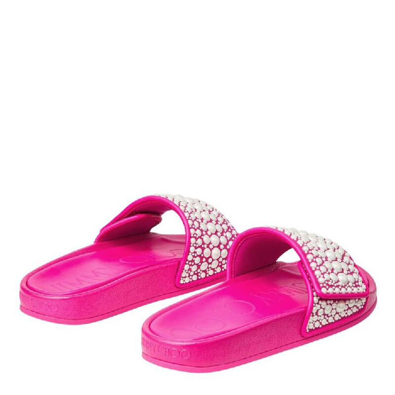 Jimmy Choo Fitz Slides With Pearl Embellishments, Brand Size 34