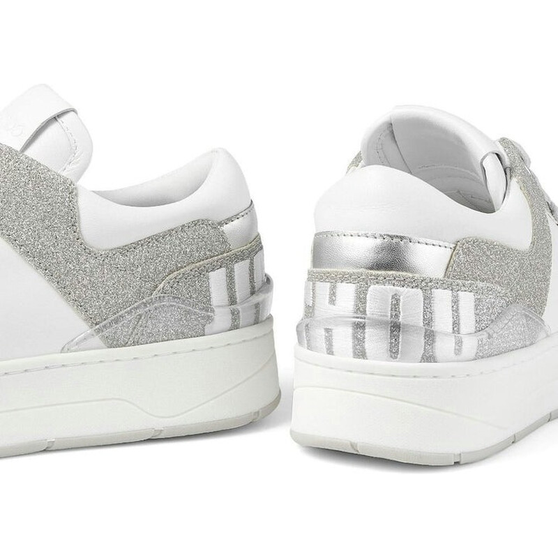 Jimmy Choo Florent/F Low-Top Glitter Sneakers, Brand Size 34 ( US