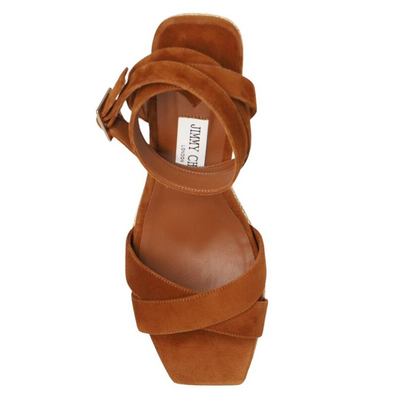 Jimmy Choo Gaia 140 Raffia Platform Sandals, Brand Size 36.5 ( US