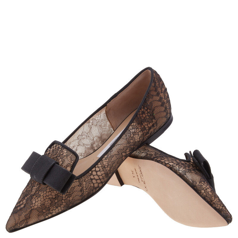 ニューロマンサー　Jimmy Choo GALA  FLAMINGO Jimmy Choo Gala Summer Lace Ballerina Flats, Brand Size 34.5 ( US