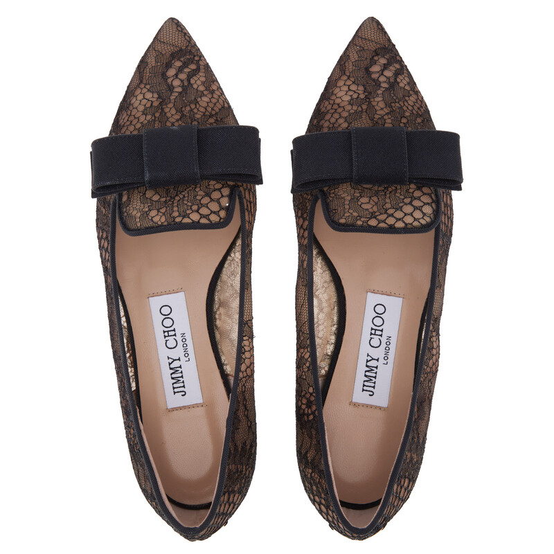 Jimmy Choo Gala Summer Lace Ballerina Flats, Brand Size 34.5 ( US