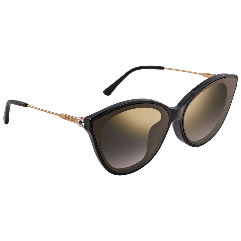 JIMMY CHOO Cat Eye Black & Gold Sunglasses With Rhinestones VIC/F/SK 0807|FQ 64 Jimmy Choo Grey Gold Mirror Cat Eye Ladies Sunglasses VIC/F  main image 3