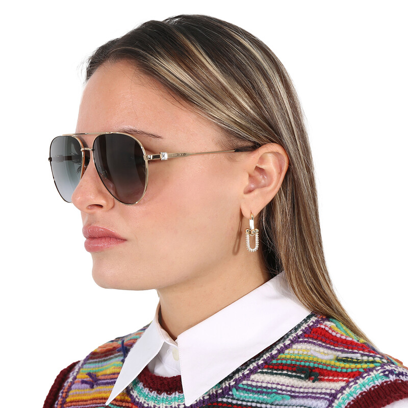 Jimmy Choo Grey Pilot Ladies Sunglasses OLLY/S 02M2/9O 60