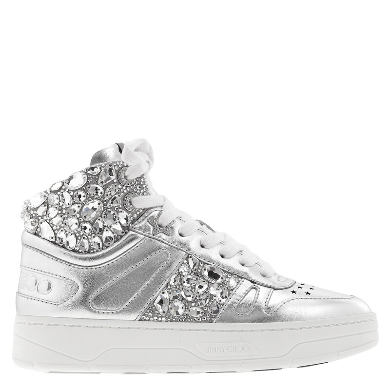 Jimmy Choo Hawaii Crystal Embellished High-Top Sneakers, Brand