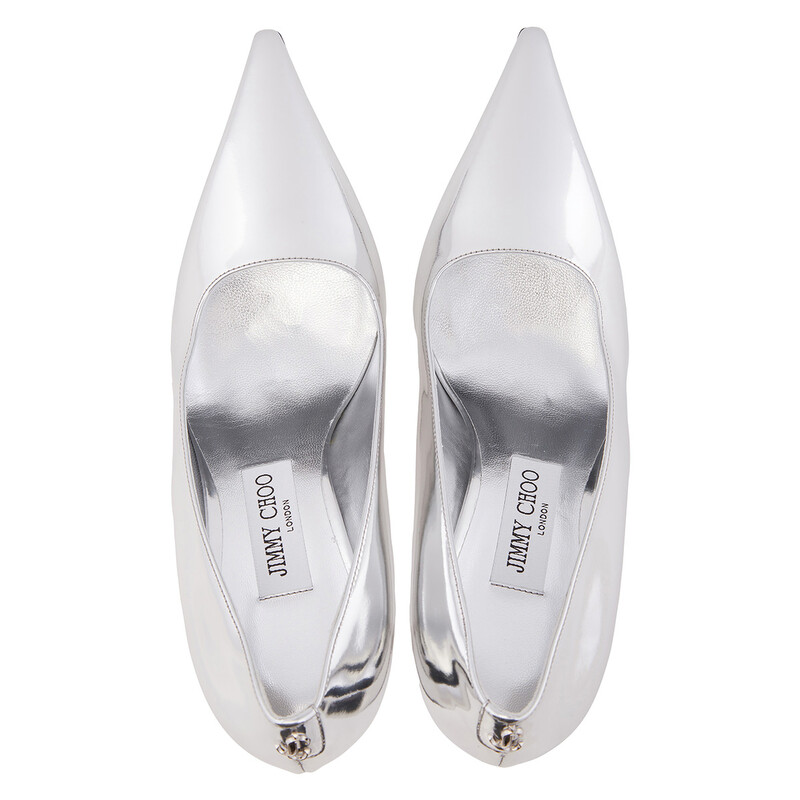 Jimmy Choo Ixia 80 Mirrored Pumps, Brand Size 37 ( US Size 7