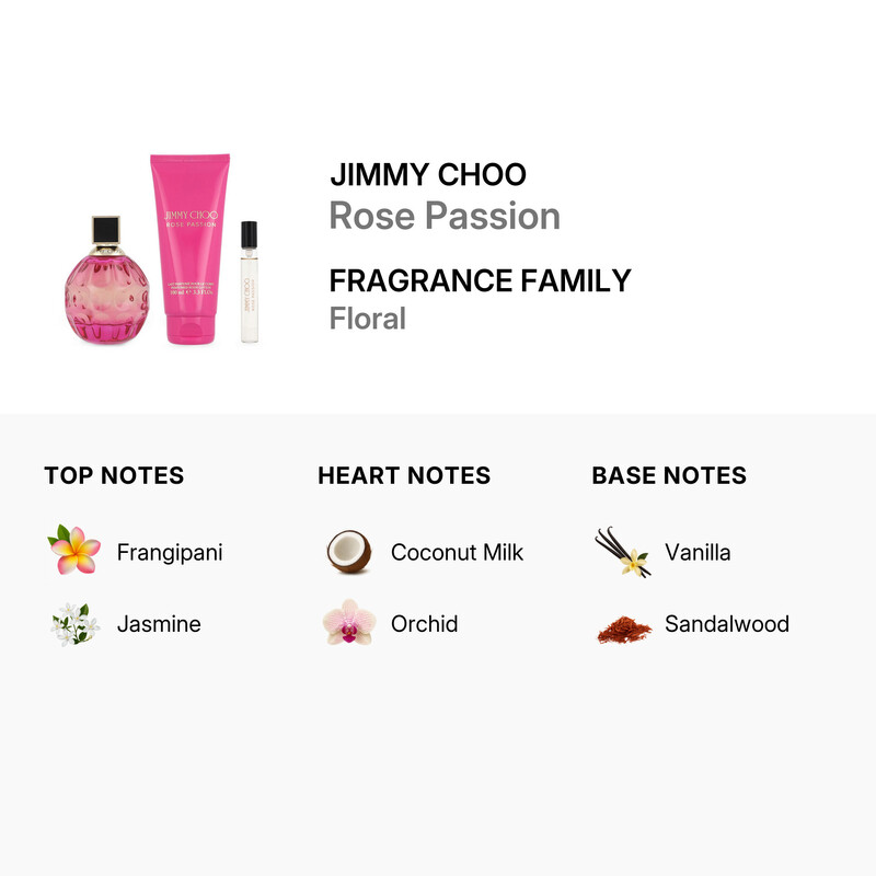 Jimmy Choo Ladies Rose Passion 3pcs EDP Gift Set Fragrances